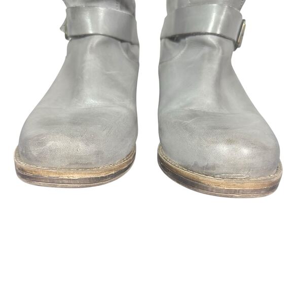 Eric Michael Women's Slouchy Leather Mid-Calf Boots Gray Buckle Strap Casual 10B - Picture 3 of 12